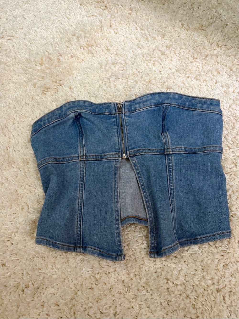 American Eagle Denim Cinch Tube Top